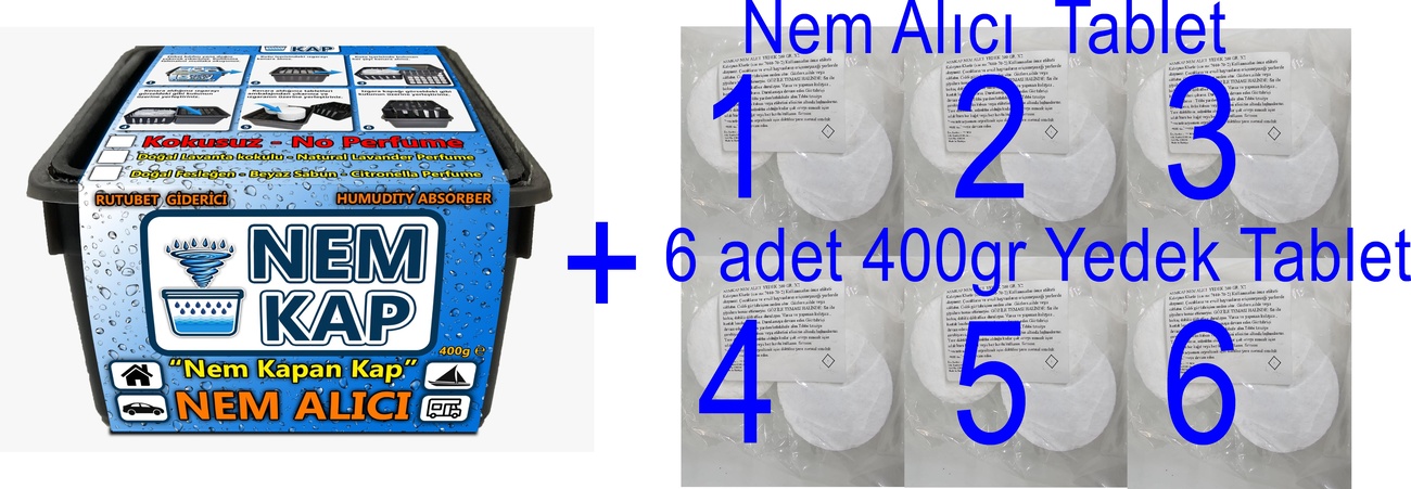 NemKap 400 GR+ 6det yedek nem alıcı 400gr Tablet
