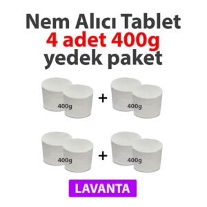 NemKap 400 g Nem Alıcı Tablet Yedek Lavanta Kokulu- 4'lü Paket