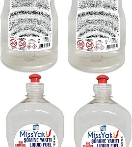 MissYak Ocak  BioEtanol Sıvı Yakıt 1Litre  x 4 adet