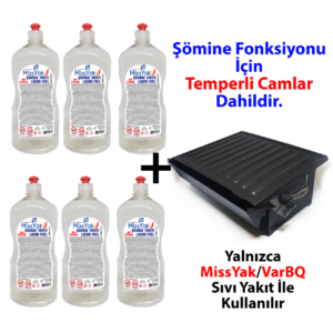 VarBQ Grill &Şömine + 6 adet 1 litre VarBQ Sıvısı