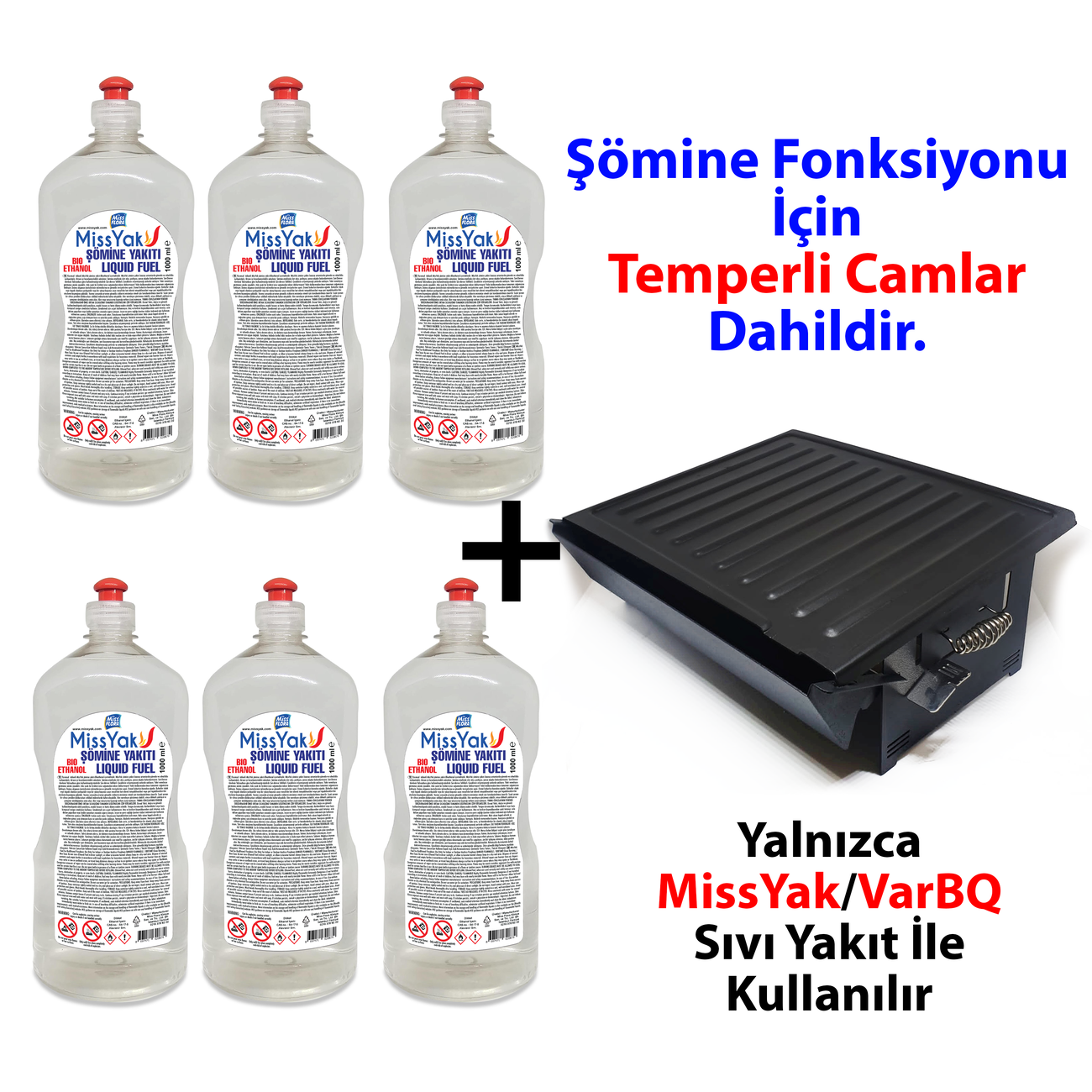 VarBQ Grill &Şömine + 6 adet 1 litre VarBQ Sıvısı